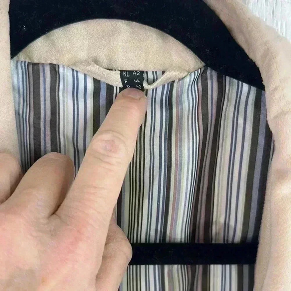 Ensign Collection Men’s Faux Suede Stripe Lined Zip up Snap up jacket Size 42/L - Picture 9 of 13